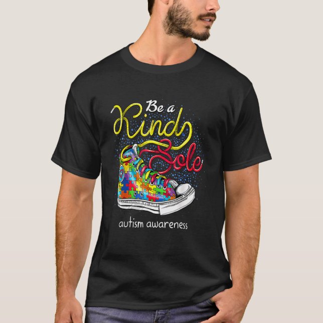 Camiseta Seja Uma Alma Gentil Puzzle de Conscientização do  (Frente)