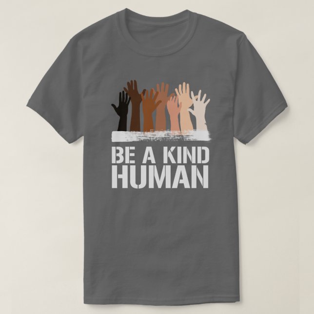 Camiseta Seja uma espécie de autocolante de quadrado humano (Frente do Design)