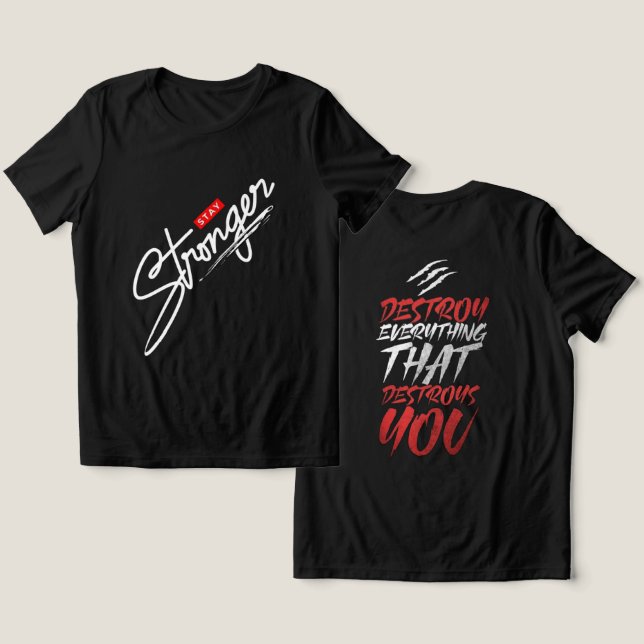 Camiseta seja uma forte citação de motivação negra inspirad (Design Frente e Verso)