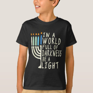 Camiseta Seja uma Luz Feliz Hanukkah Menorá Presente Judaic