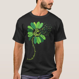 Camiseta Seja verde Fita Sunflower Mental Health Aware