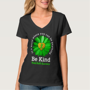 Camiseta Seja verde Fita Sunflower Mental Health Aware