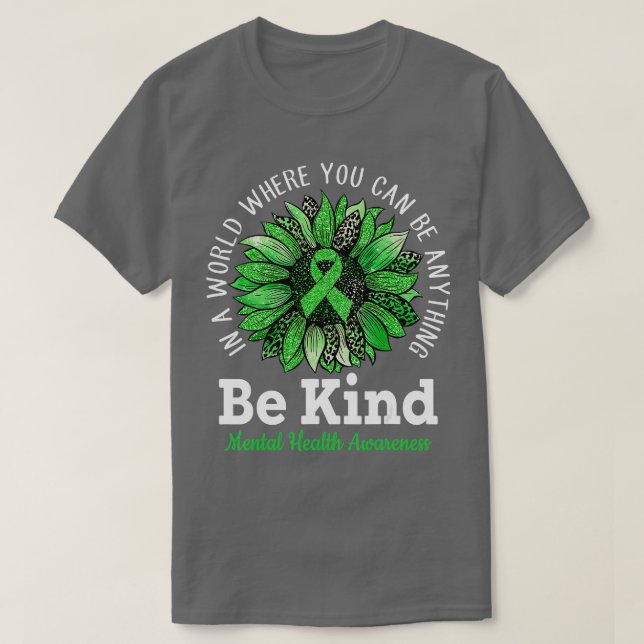 Camiseta Seja verde Fita Sunflower Mental Health Aware (Frente do Design)