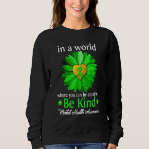 Camiseta Seja verde Fita Sunflower Mental Health Aware