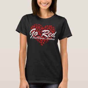 Camiseta Seja Vermelho Para As Mulheres Que Conhecem A Doen
