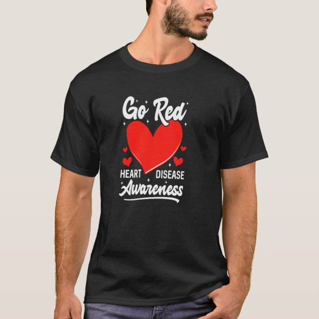 Camiseta Seja Vermelho Para As Mulheres Que Conhecem Doença (Frente)