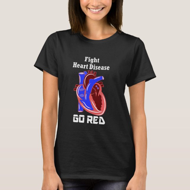 Camiseta Seja Vermelho Por Mulheres Doenças Cardíacas Ameri (Frente)