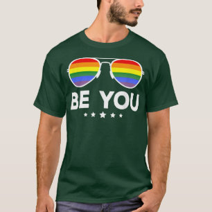 Camiseta Seja você LGBT. Óculos LGBT