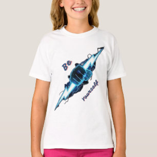 Camiseta "Seja Você Mesmo" Fis de Raio Azul Motivacional