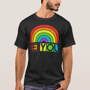 Camiseta Seja você Orgulha LGBTQ Gay LGBT Ally Rainbow Flag