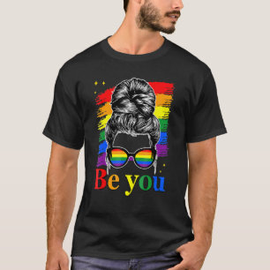 Camiseta Seja Você Orgulho Lgbtq Gay Lgbt Ally Mulher Mensa