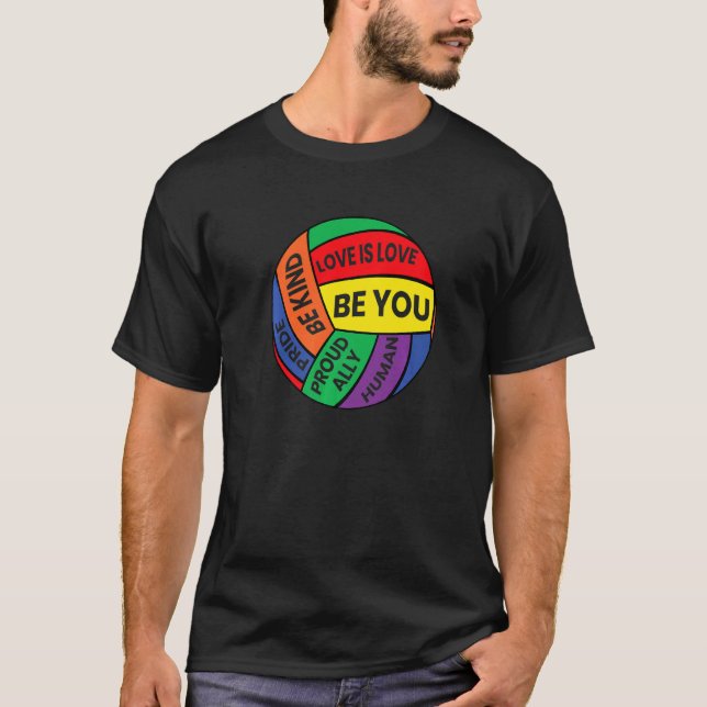 Camiseta Seja Você Orgulho Lgbtq Gay Lgbt Ally Rainbow Socc (Frente)