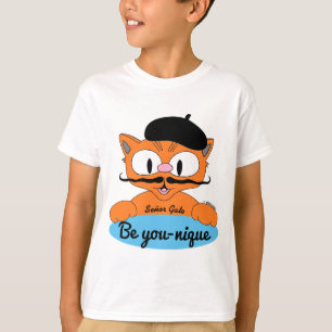 Camiseta Seja Você-Único (Seja único) Cartoon Gato de bigod