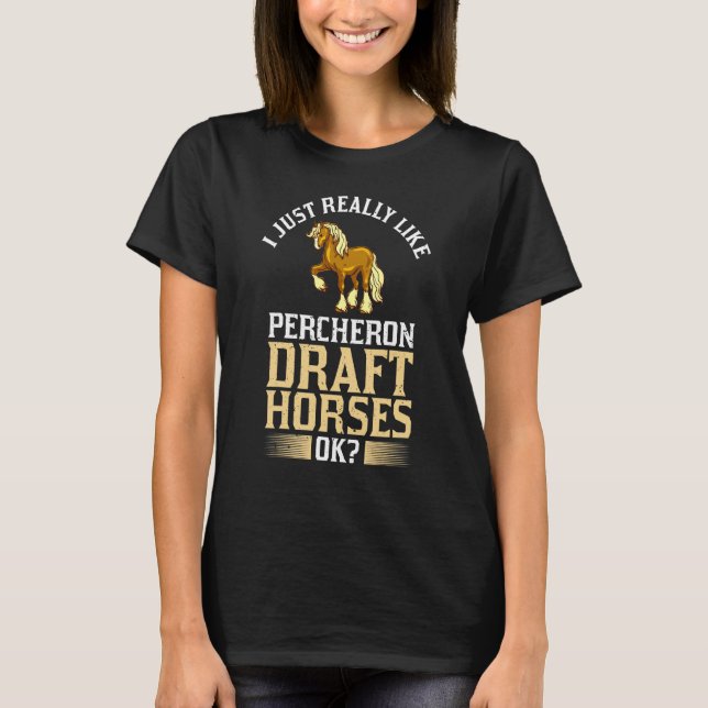Camiseta Sela de Montar Cavalo de Raça Percheron (Frente)