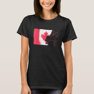Camiseta Sela Inglesa de Sela Canadá Bandeira Cavalo Eqüest