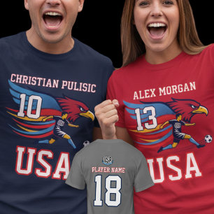 Camiseta Seleção Nacional de Futebol EUA Águia Ação Patriót