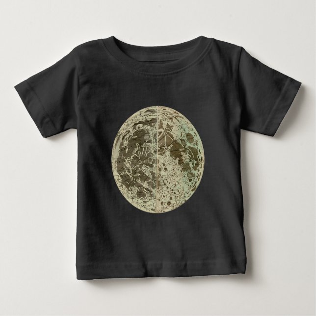 Camiseta Selenografia de Bowles ou Mapa da Lua - 1780 (Frente)