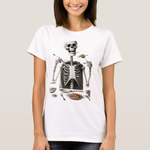 Camiseta Seleton desfrutando de uma refeição exagerada