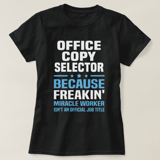 Camiseta Seletor de Cópia do Office (Frente do Design)