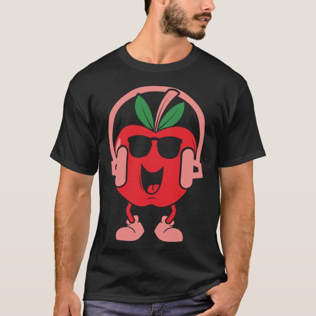 Camiseta Seletor de Fruta de Fruta de Corte da Apple (Frente)