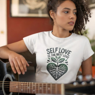 Camiseta Self Love Best Love Cote Green Heart Design