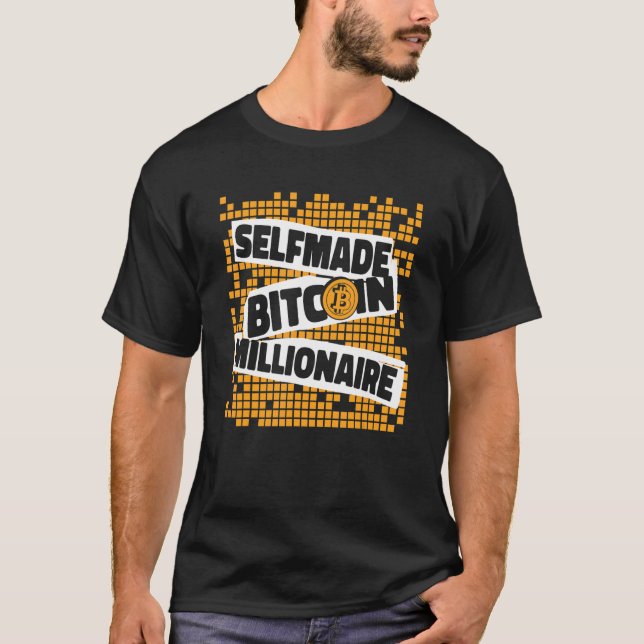 Camiseta Self made Bitcoin Millionaire Blockchain Crypto Bi (Frente)