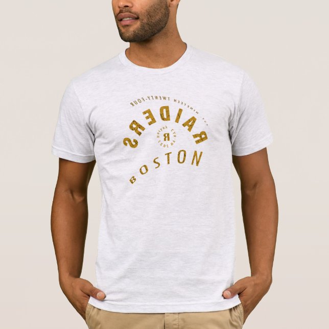 Camiseta Selfie - Boston com Logotipo Azul e Verme (Frente)