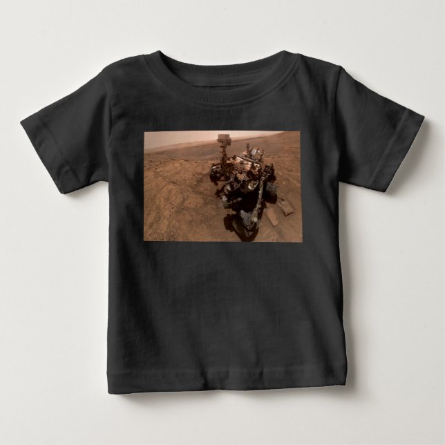 Camiseta Selfie da Paisagem Marciana Vermelha do Curiosity  (Frente)
