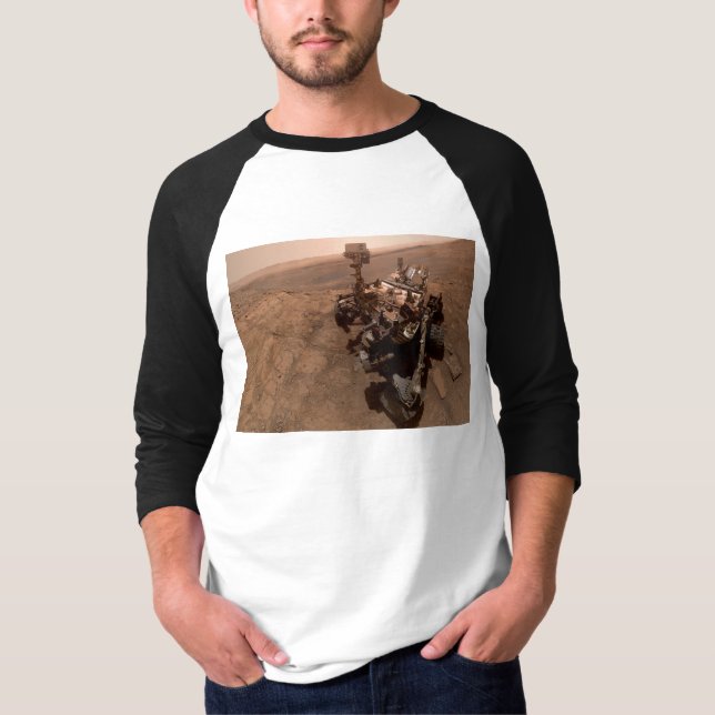 Camiseta Selfie da Paisagem Marciana Vermelha do Curiosity  (Frente)