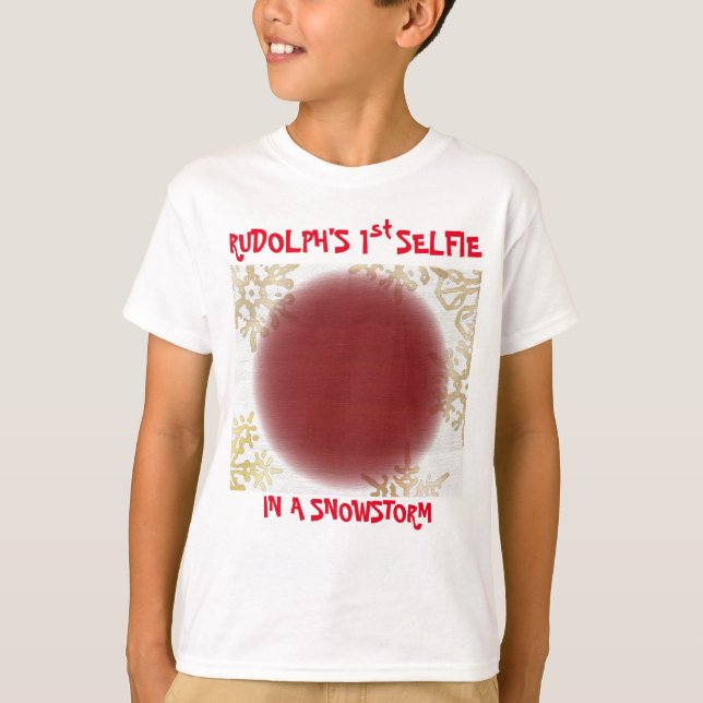 Camiseta Selfie de 1rua de Natal de Rudolf numa tempestade  (Frente)