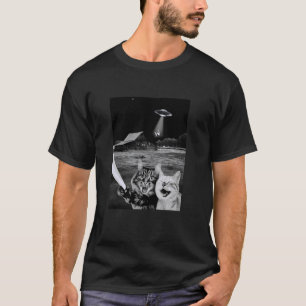 Camiseta Selfie de Abdução Alienígena u2013 Gato Engraçado