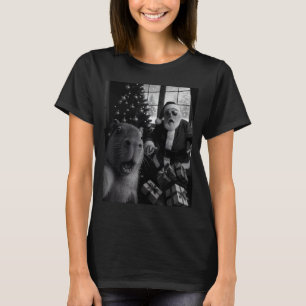 Camiseta Selfie de Capivara com Papai Noel Capivara Engraça