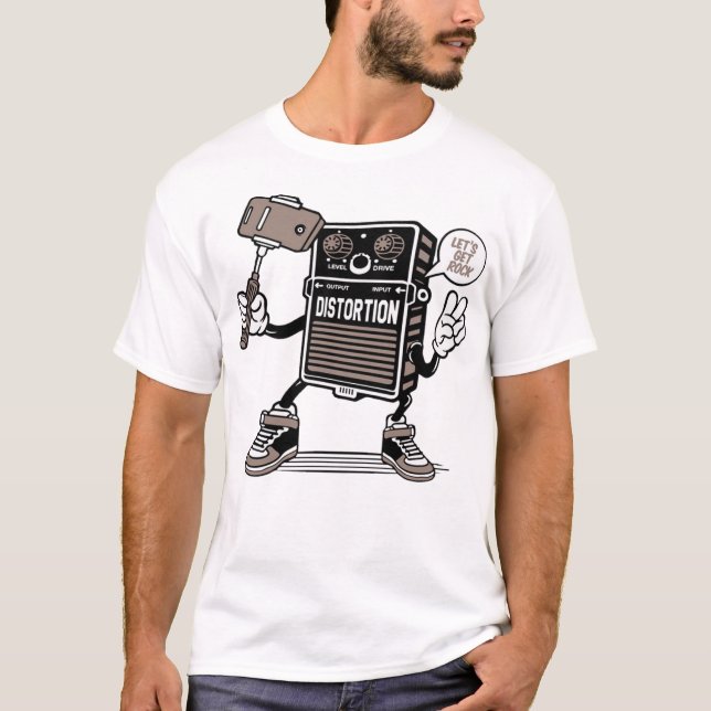 Camiseta Selfie de distorção de efeito de guitarra (Frente)