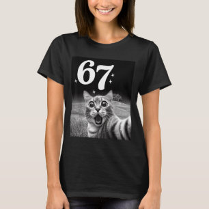 Camiseta Selfie de Gato Com 67 Meme Gatos Engraçados Gráfic
