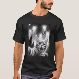 Camiseta Selfie De Gato Com Alienígena Ovino Engraçado Pres