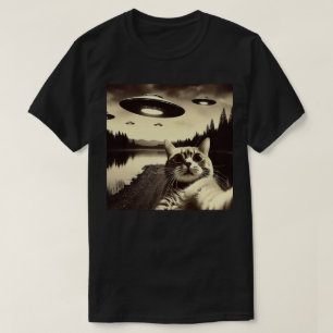 Camiseta Selfie de gato com OVNI