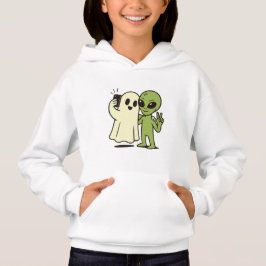Camiseta Selfie de Halloween de Alien e Fantasma Engraçado