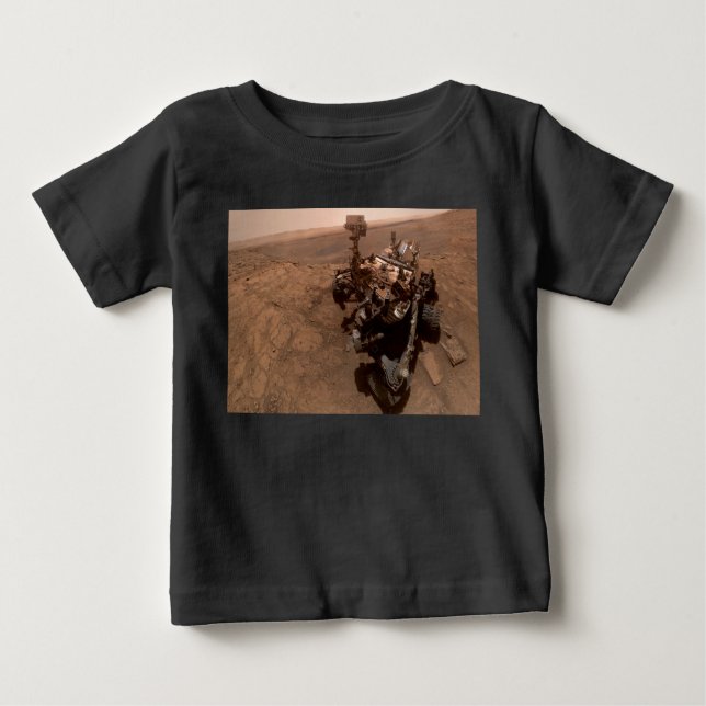 Camiseta Selfie de Marte Curiosity Red Martian Paisagem (Frente)