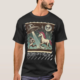 Camiseta Selfie de OVNI Unicórn: Escape de Vintage (espaço,