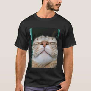 Camiseta Selfie de Rosto de Gato Engraçado
