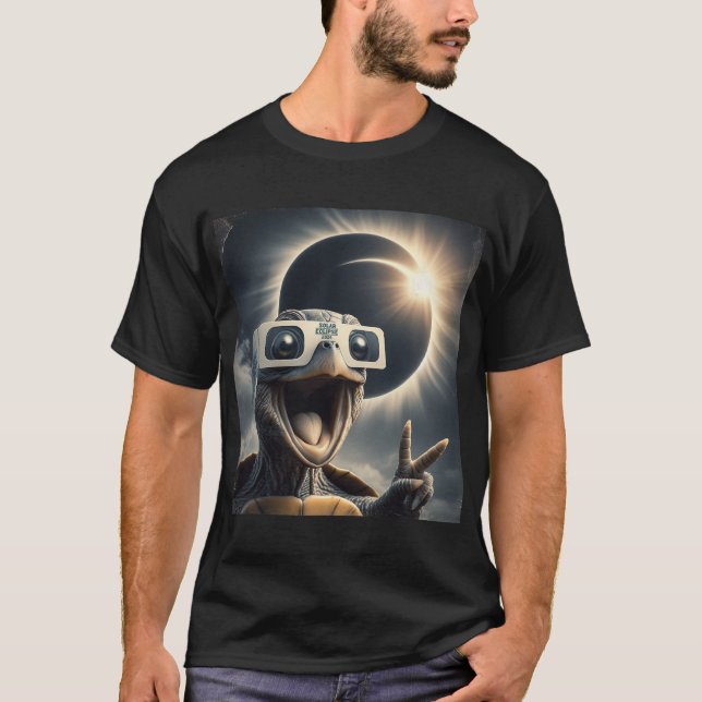 Camiseta Selfie Turtle Kids Mens Eclipse Solar (Frente)