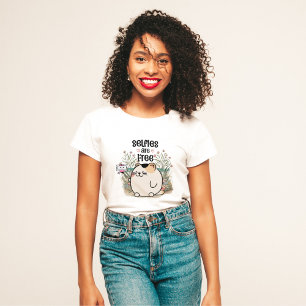 Camiseta Selfies são Gratuitos para Mulheres