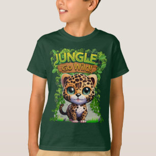 Camiseta Selgle Go Wild Leopard Kitty Gato Selvagem 🐆