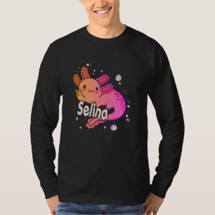 Camiseta SELINA - Lindo nome de menina com adorável AXOLOTL