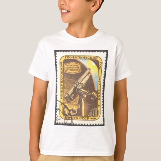 Camiseta Selo 1957 da astronomia de URSS da T-Camisa da (Frente)