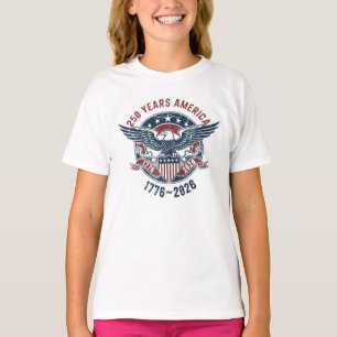 Camiseta Selo Águia Vintage América 250 – 1776-2026