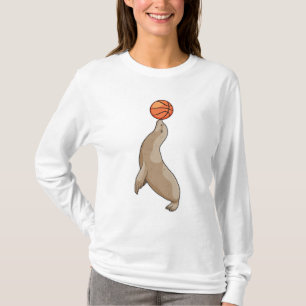 Camiseta Selo com basquete