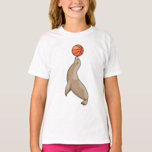 Camiseta Selo com basquete