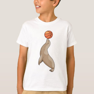 Camiseta Selo com basquete
