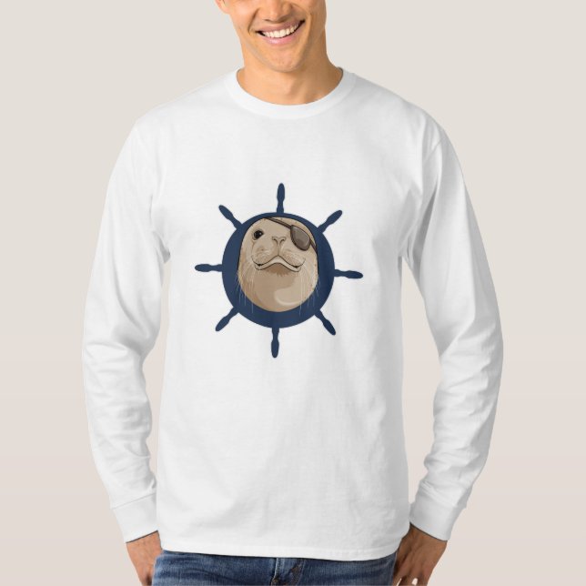 Camiseta Selo com leme de navio (Frente)